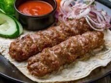 Charcoal-grilled shish kebabs